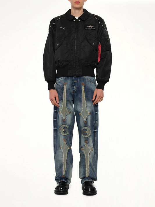 TC x Alpha Industries Bomber Jacket (Rivet Ver) in Black