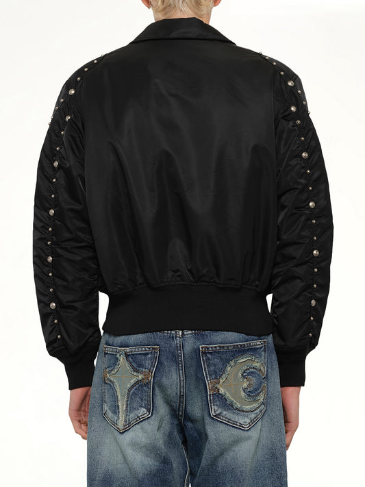 TC x Alpha Industries Bomber Jacket (Rivet Ver) in Black