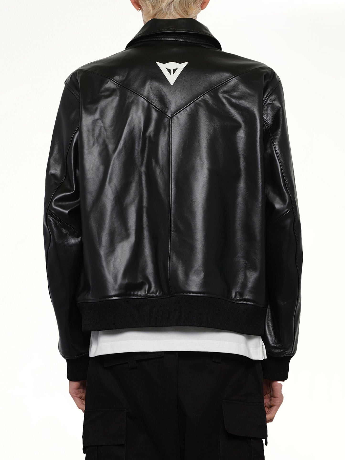 Y-3 x NBHD - Leather Bomber Jacket in Black