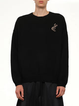 Waffle Crewneck Sweater in Vintage Black
