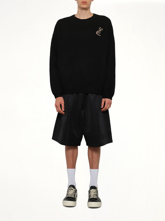 Waffle Crewneck Sweater in Vintage Black