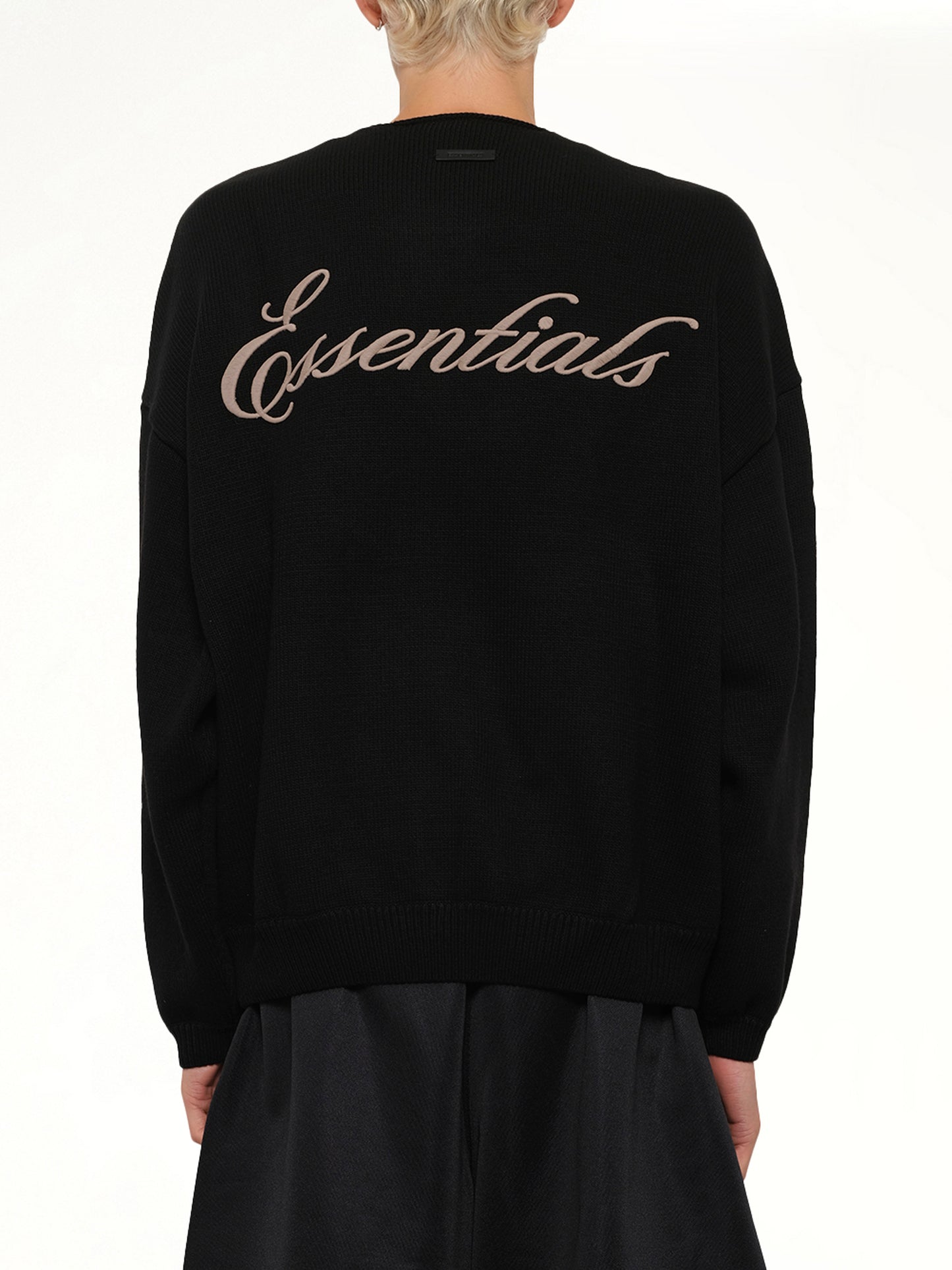 Waffle Crewneck Sweater in Vintage Black
