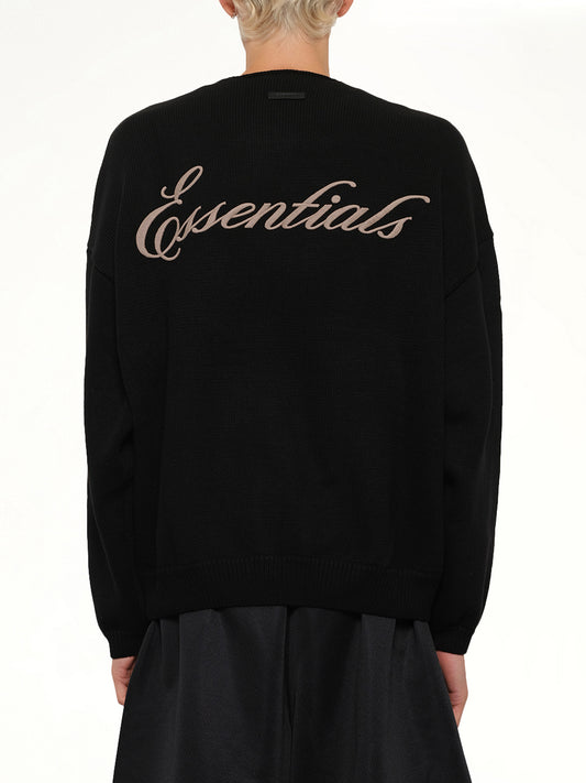 Waffle Crewneck Sweater in Vintage Black