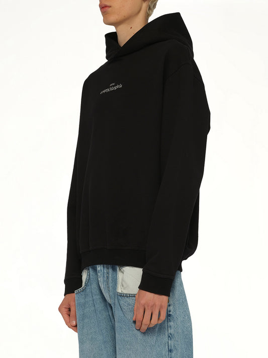 Upside Down Logo Hoodie in Black