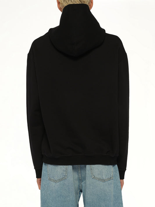 Upside Down Logo Hoodie in Black