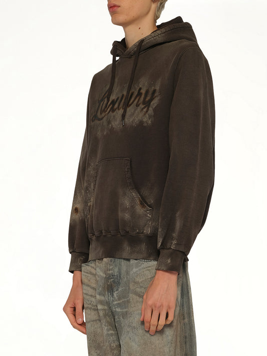 Luxuary Mud Paint Hoodie in Brown