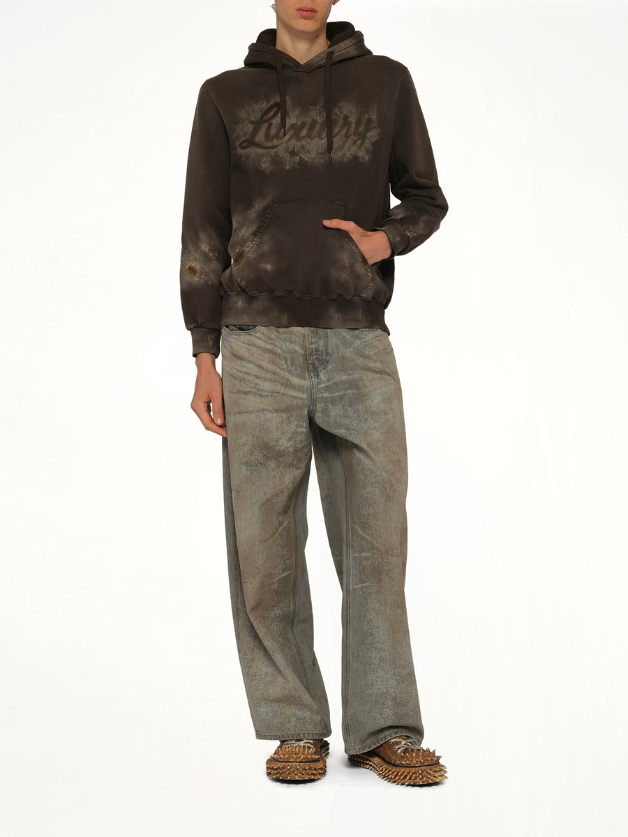 Luxuary Mud Paint Hoodie in Brown