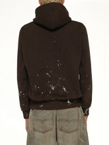 Moss-Grown Embroidery Hoodie in Brown