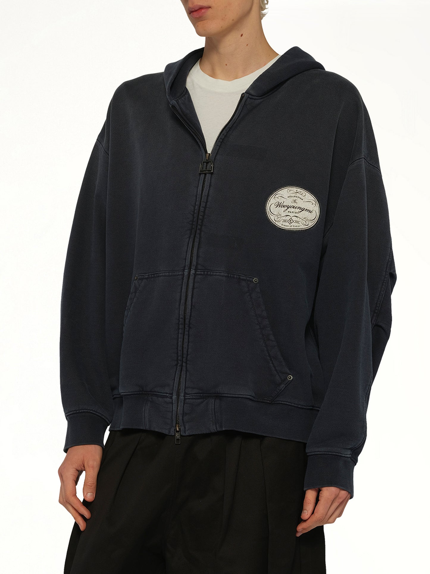 Wooyoungmi Paris Zip Hoodie in Navy