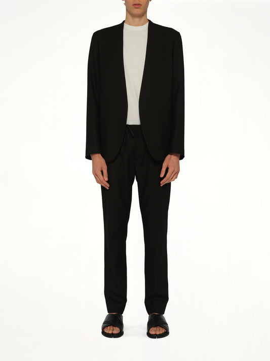 Collarless Jacket in Black