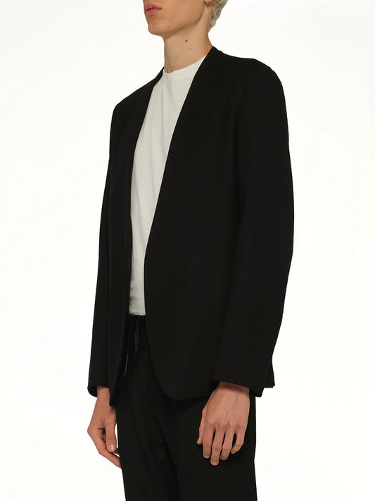 Collarless Jacket in Black