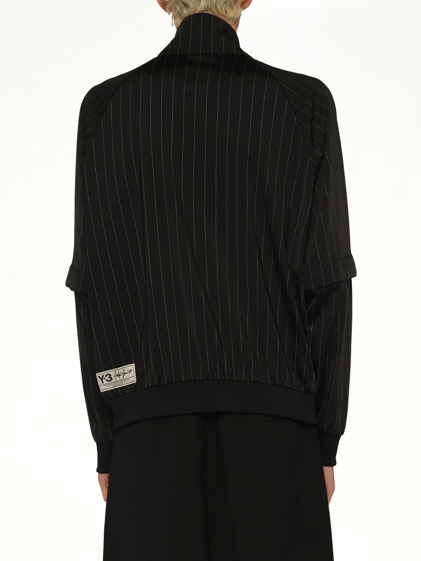 Pinstripe  Track Top in Black