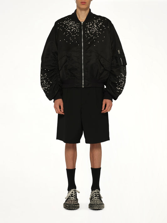 Spilled Rice Bomber Jacket in Black