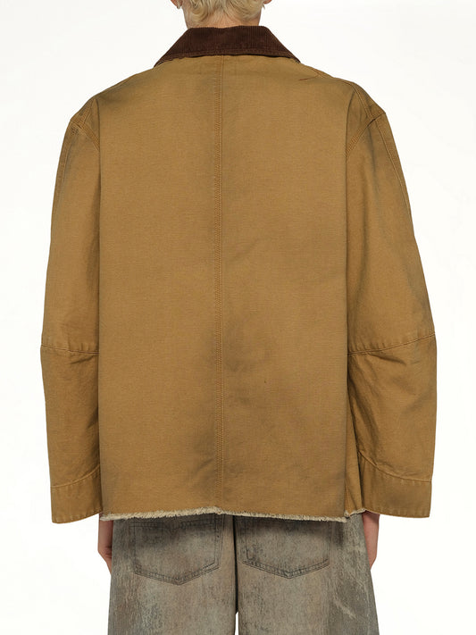 Vegetable Embroidery Work Jacket in Beige