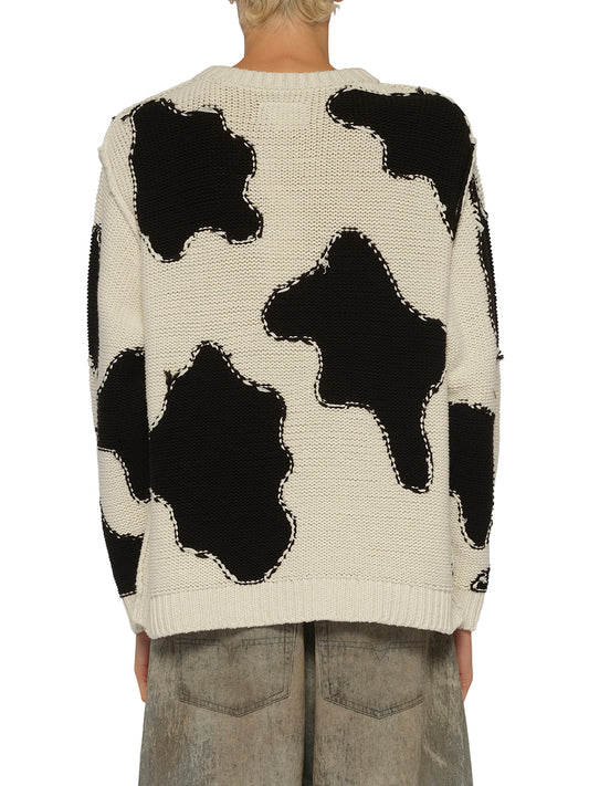 Acting Cow Knit Pullover in Ivory