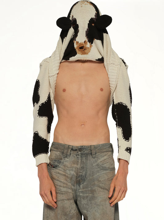 Acting Cow Knit Pullover in Ivory