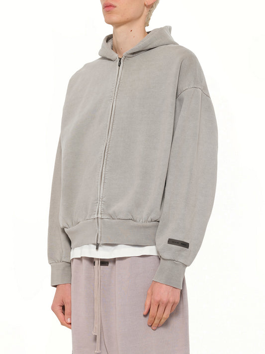 Classic Full Zip Hoodie in Smoke Grey