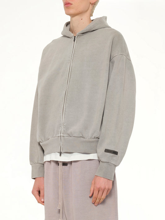 Classic Full Zip Hoodie in Smoke Grey