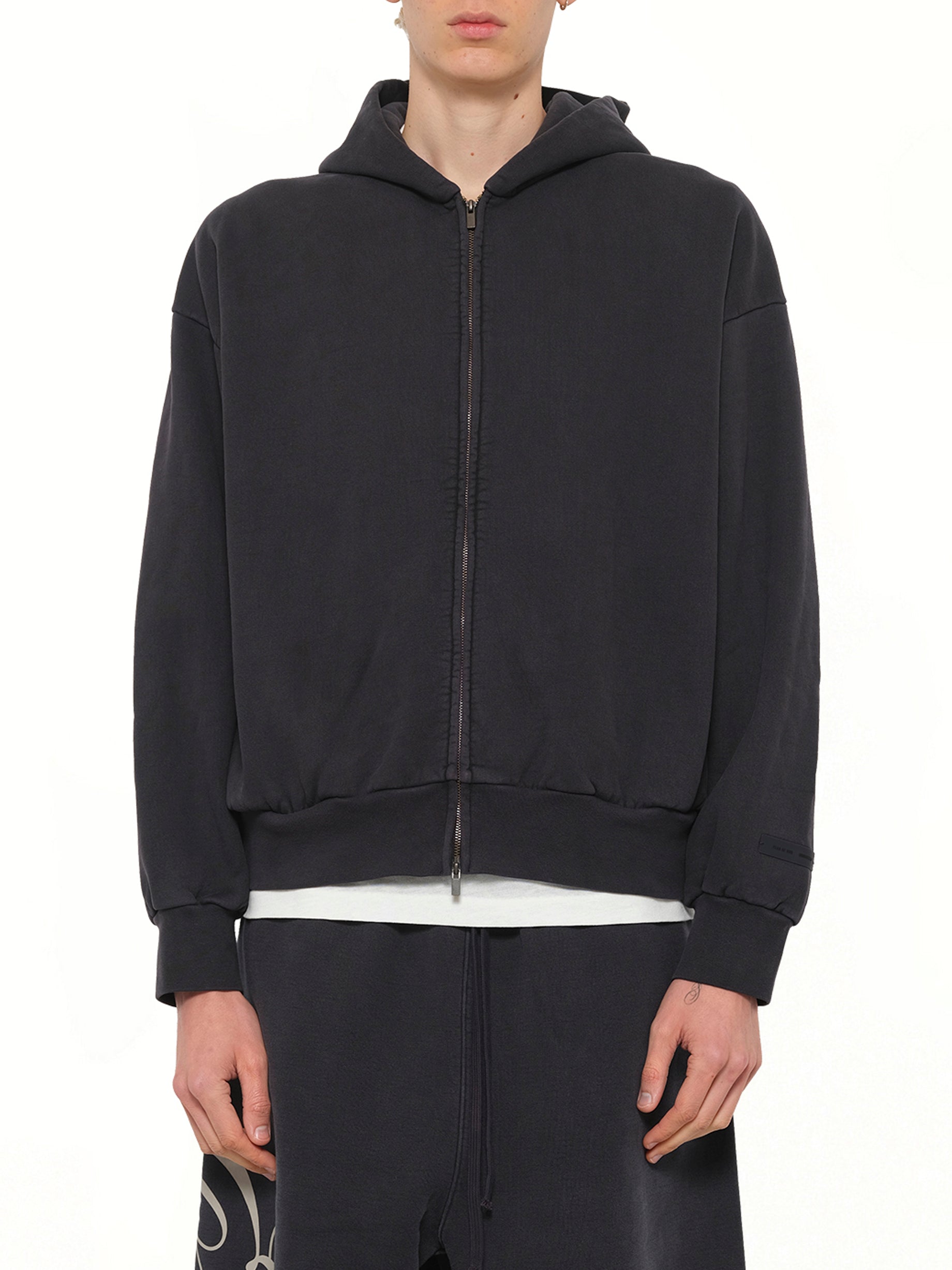 Classic Full Zip Hoodie in Vintage Black