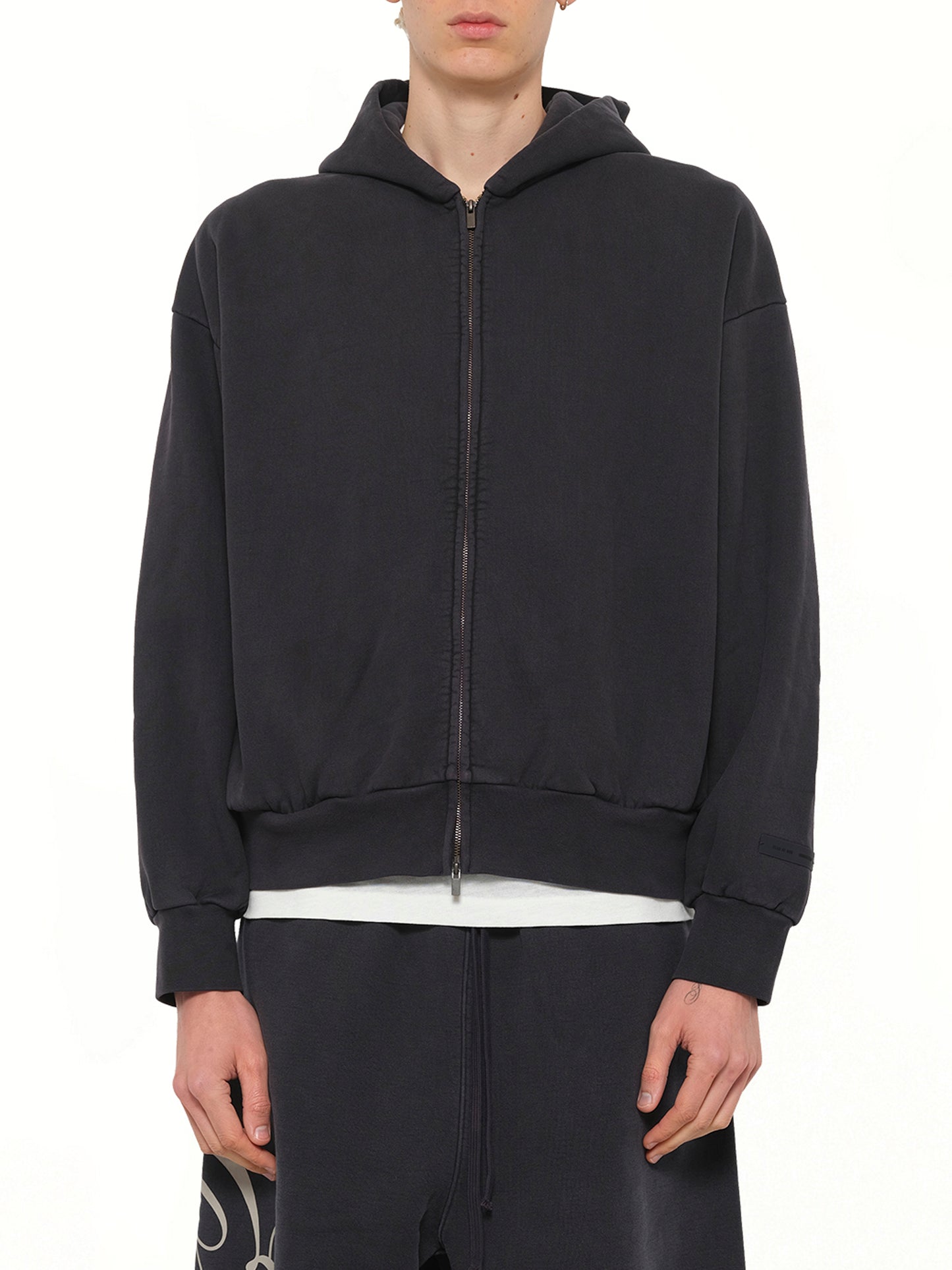 Classic Full Zip Hoodie in Vintage Black