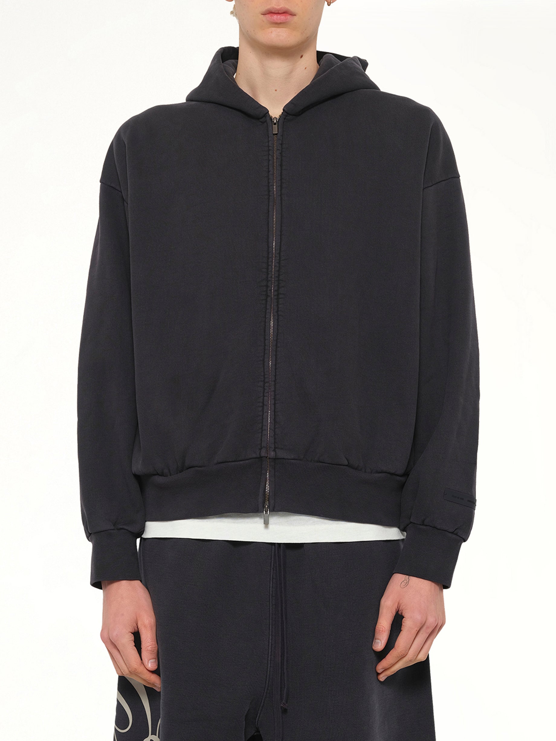 Classic Full Zip Hoodie in Vintage Black