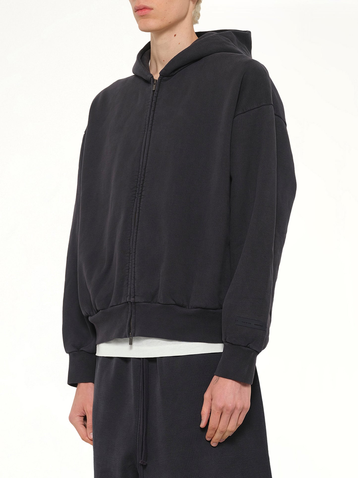 Classic Full Zip Hoodie in Vintage Black