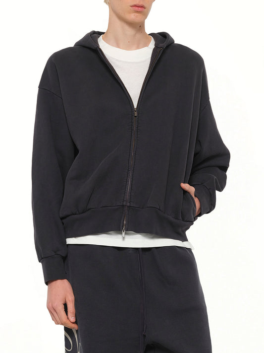 Classic Full Zip Hoodie in Vintage Black