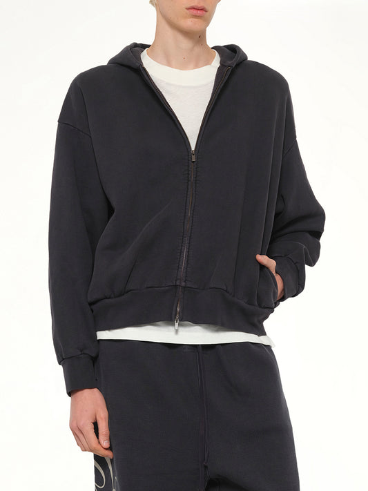 Classic Full Zip Hoodie in Vintage Black