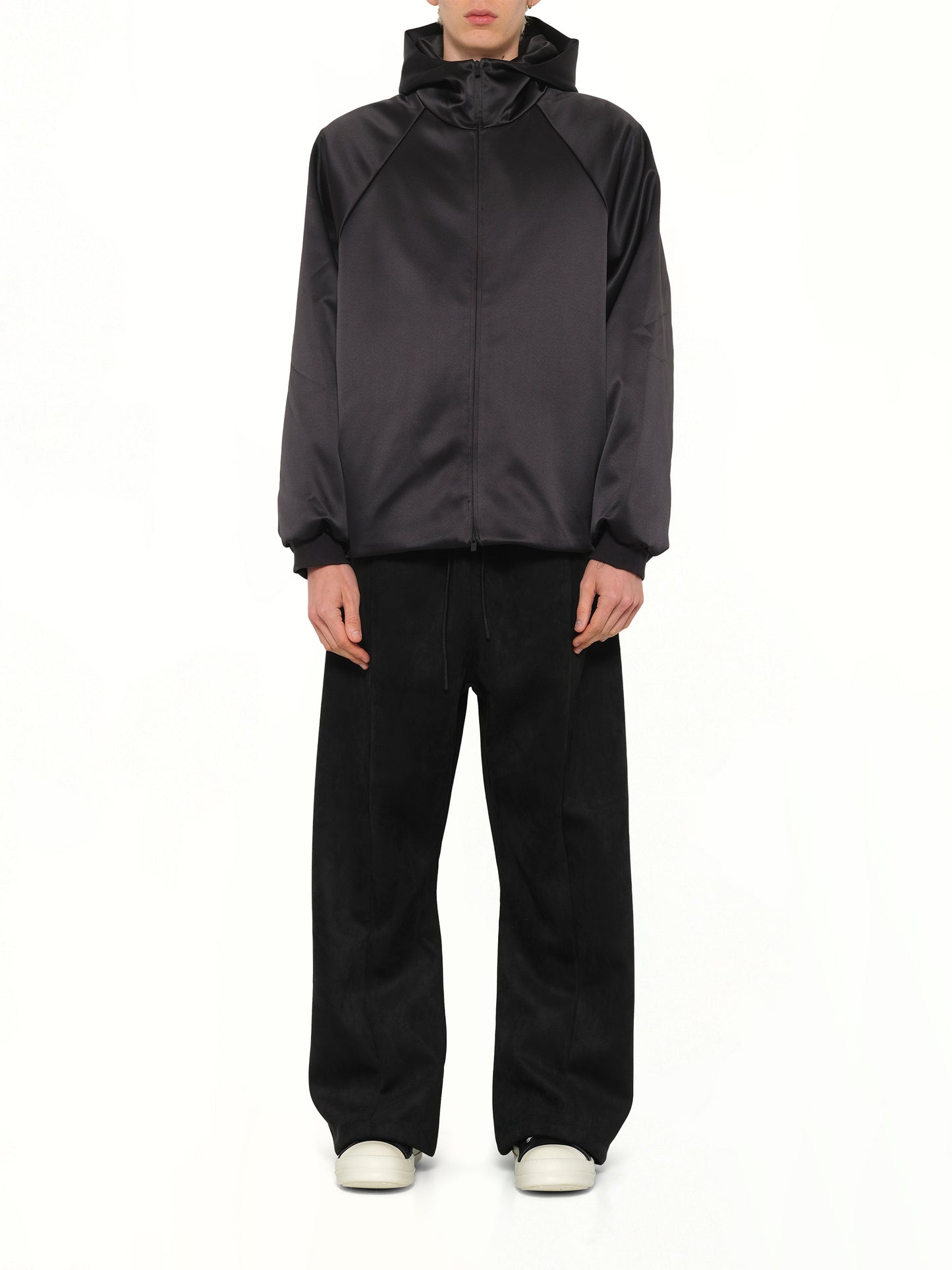 Hooded Bomber Jacket in Vintage Black