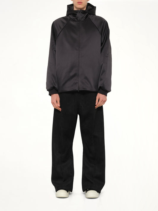 Hooded Bomber Jacket in Vintage Black