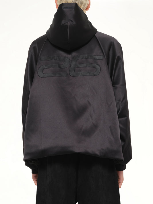 Hooded Bomber Jacket in Vintage Black