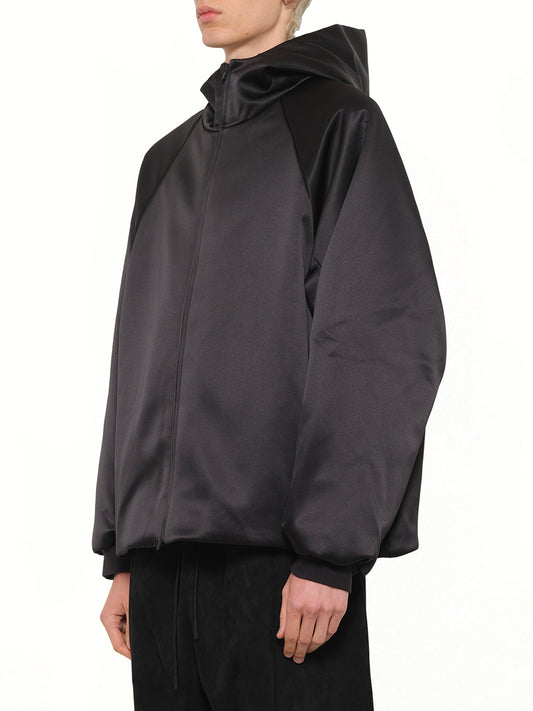 Hooded Bomber Jacket in Vintage Black