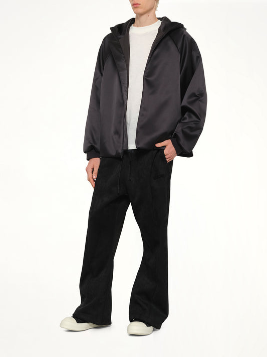 Hooded Bomber Jacket in Vintage Black