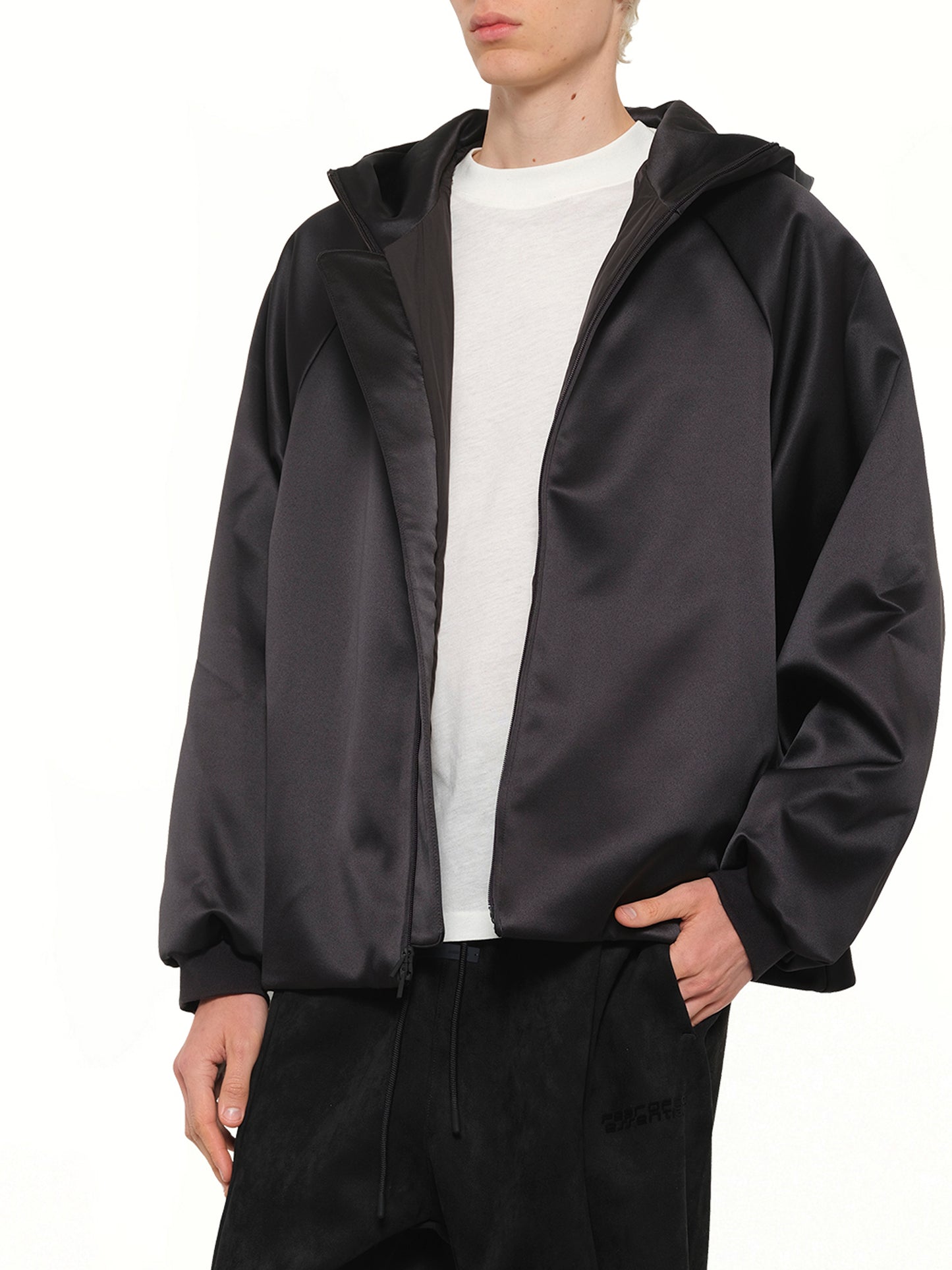 Hooded Bomber Jacket in Vintage Black