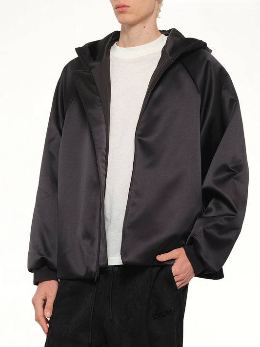 Hooded Bomber Jacket in Vintage Black