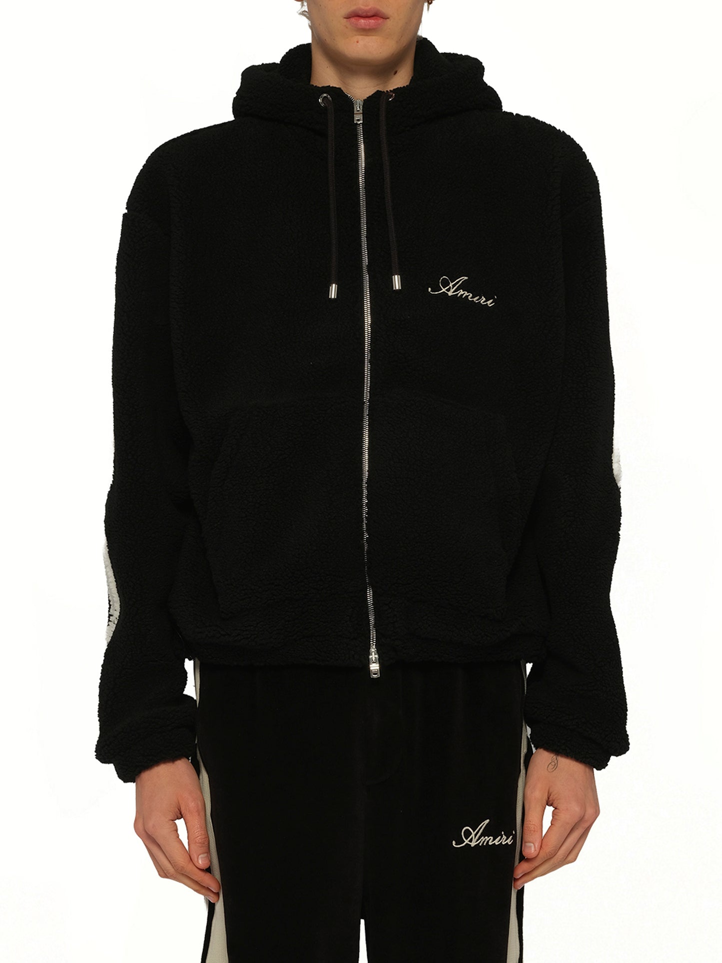 Bones Fleece Zip Hoodie in Black