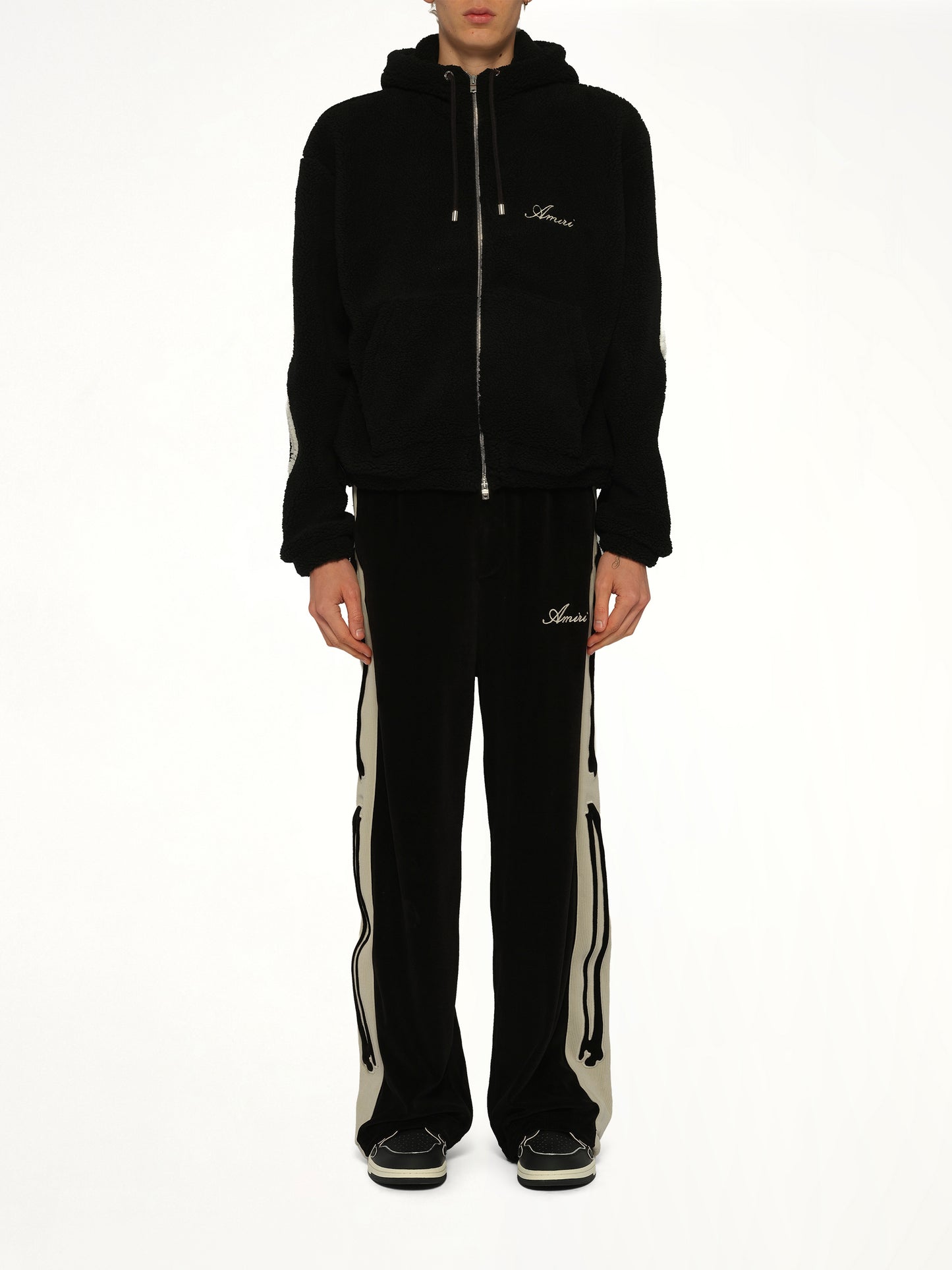 Bones Fleece Zip Hoodie in Black