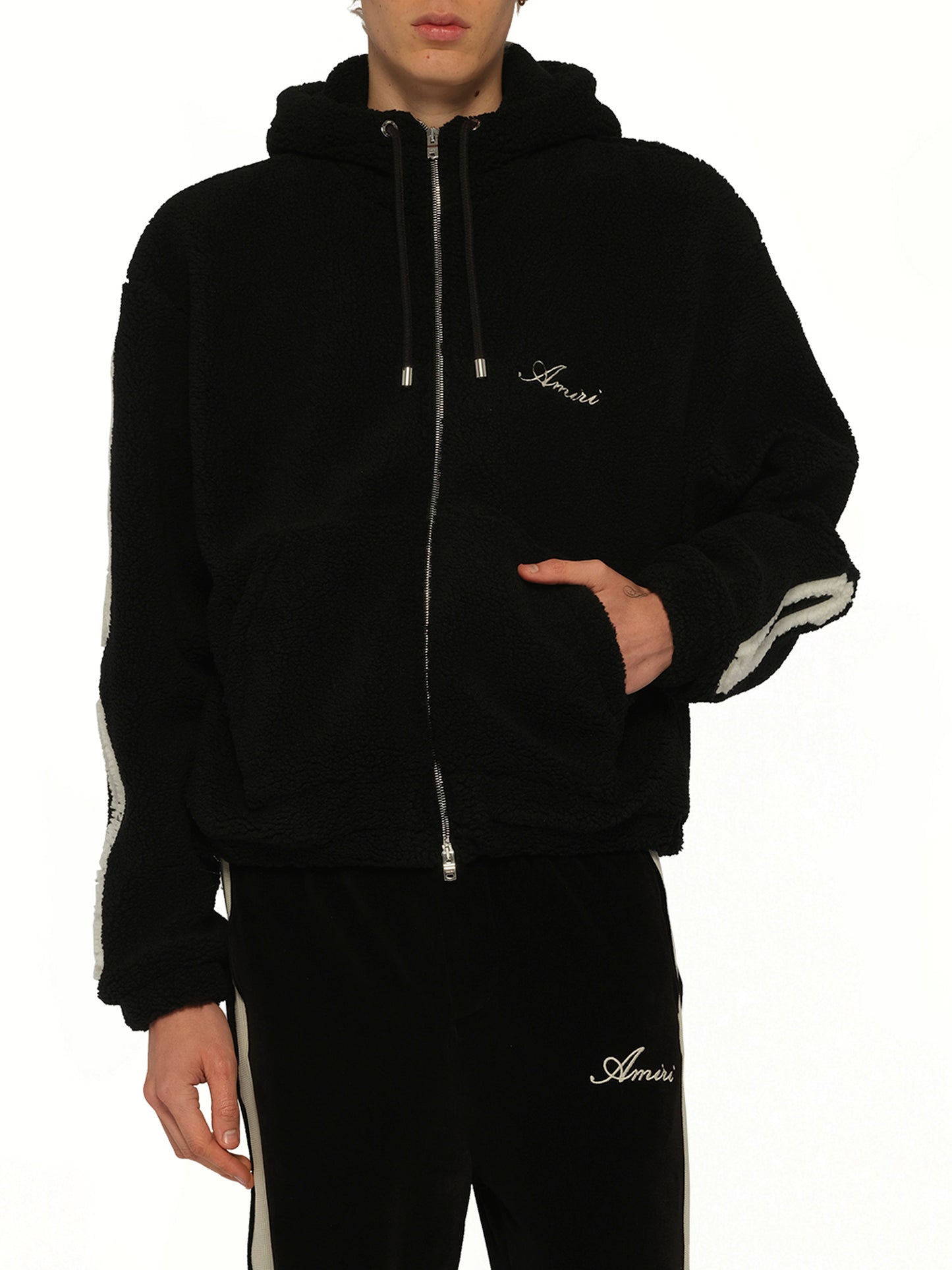 Bones Fleece Zip Hoodie in Black