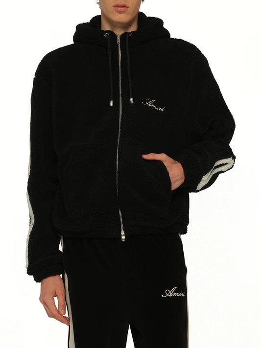Bones Fleece Zip Hoodie in Black