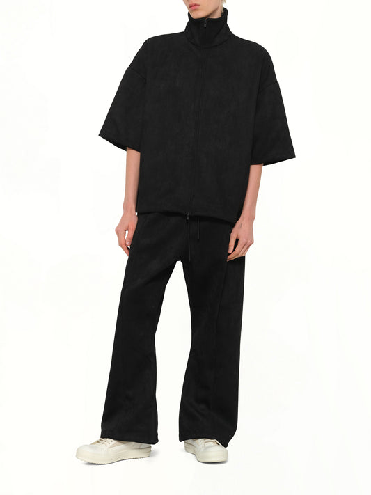 High Neck 3/4 Sleeve Jacket in Vintage Black