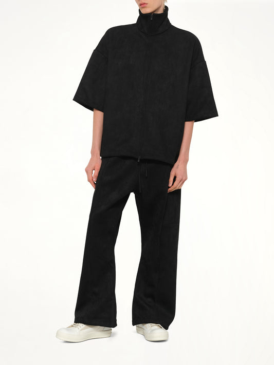 High Neck 3/4 Sleeve Jacket in Vintage Black