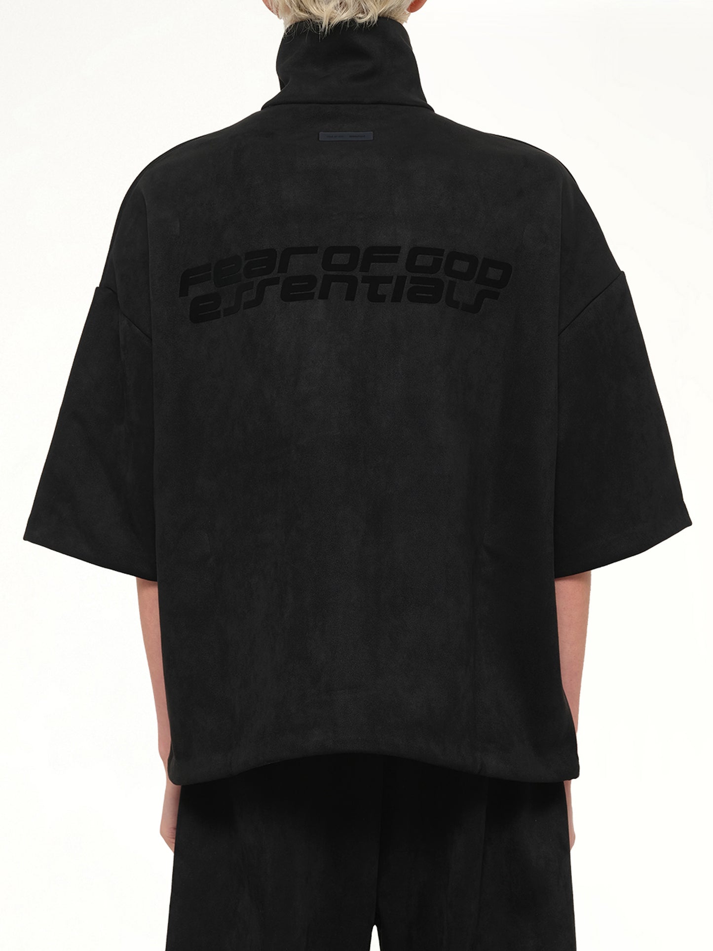 High Neck 3/4 Sleeve Jacket in Vintage Black