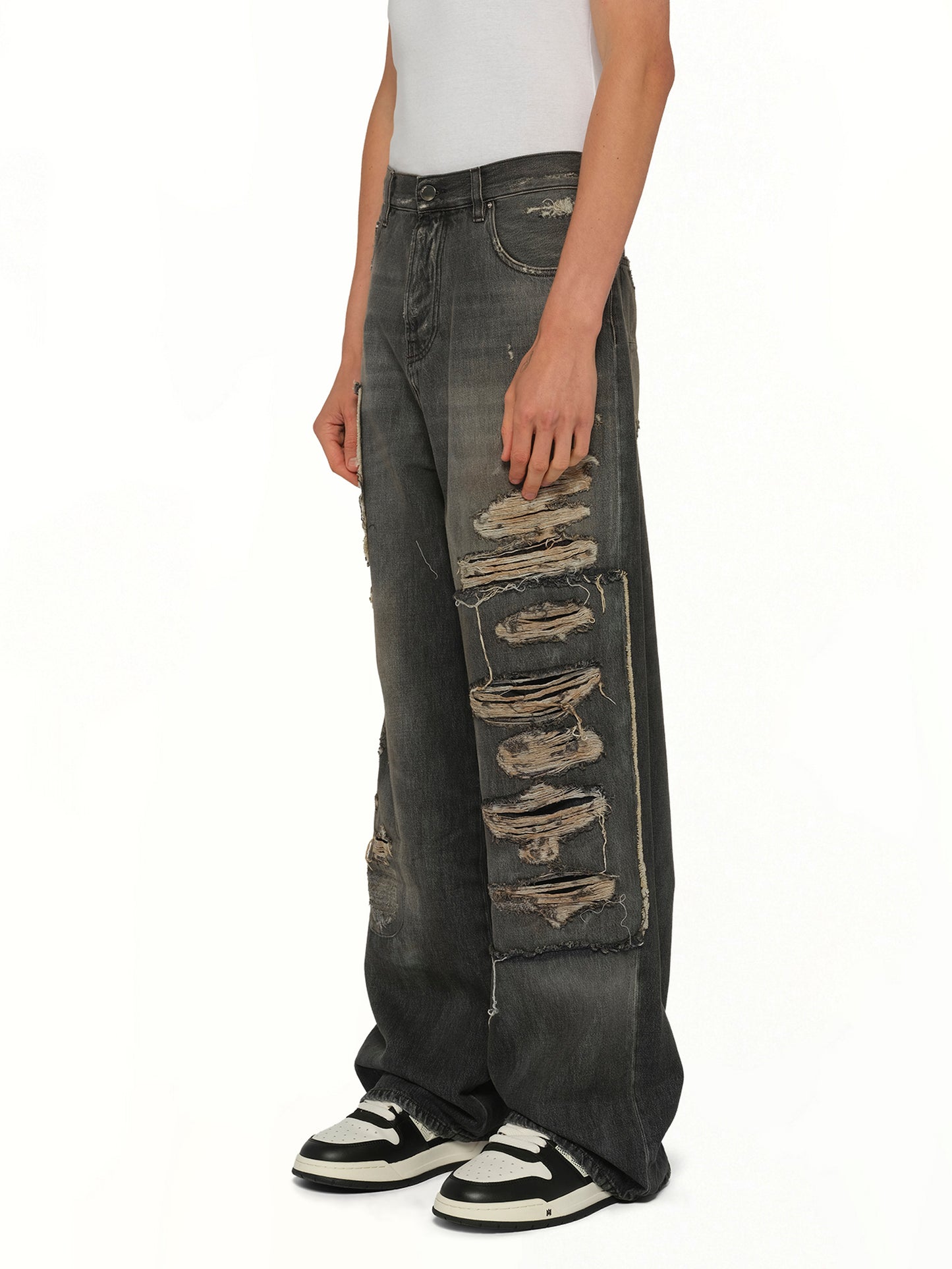 Carpenter Repaired Baggy Jean in Crafted Black