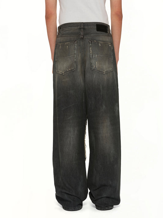 Carpenter Repaired Baggy Jean in Crafted Black