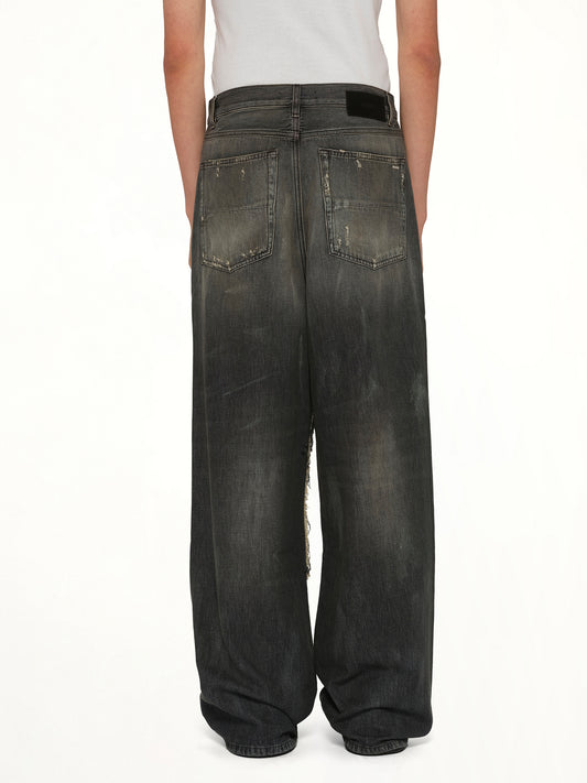 Carpenter Repaired Baggy Jean in Crafted Black