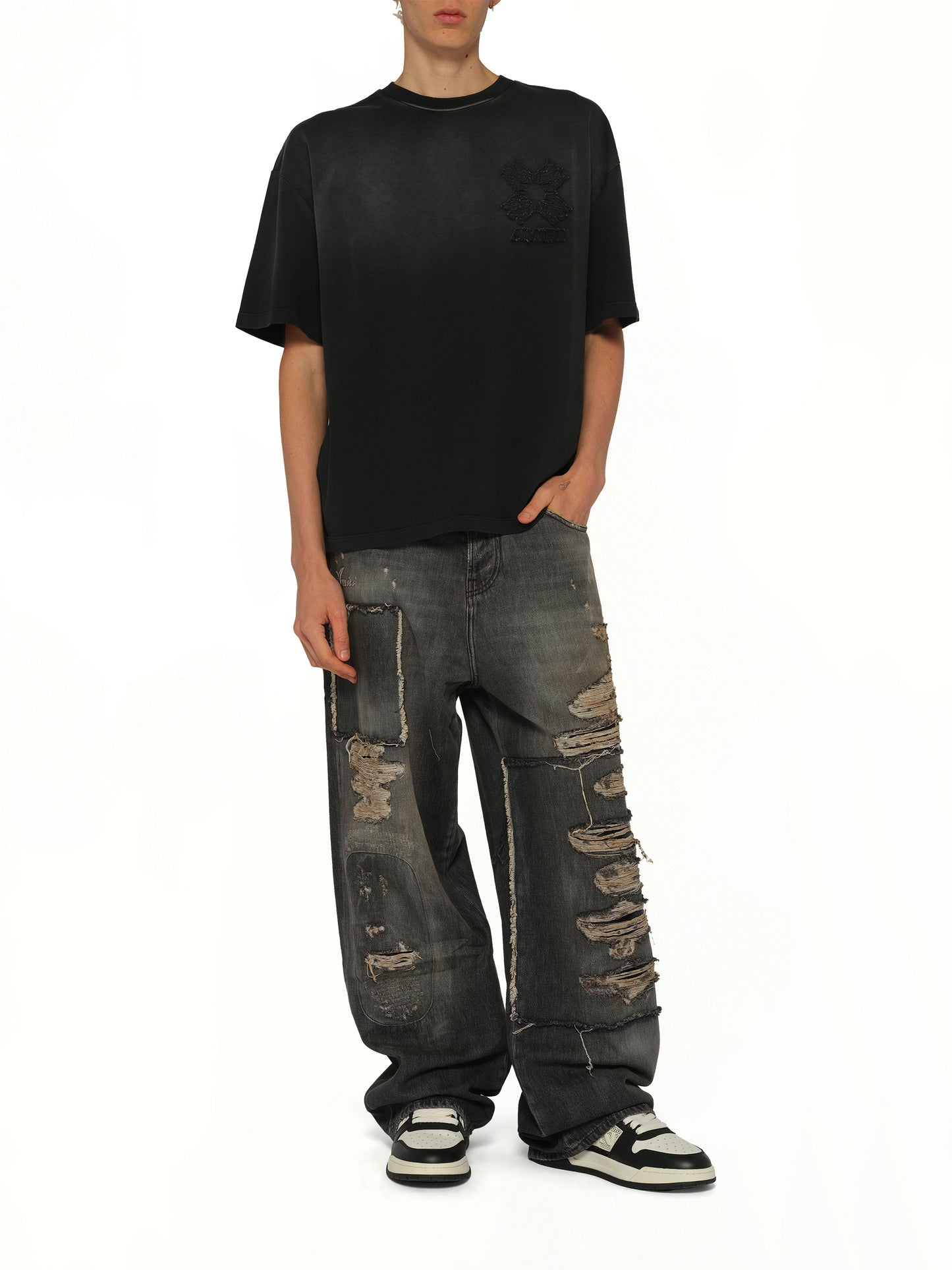 Carpenter Repaired Baggy Jean in Crafted Black
