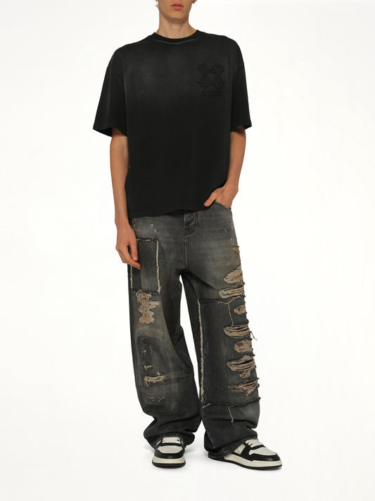 Carpenter Repaired Baggy Jean in Crafted Black