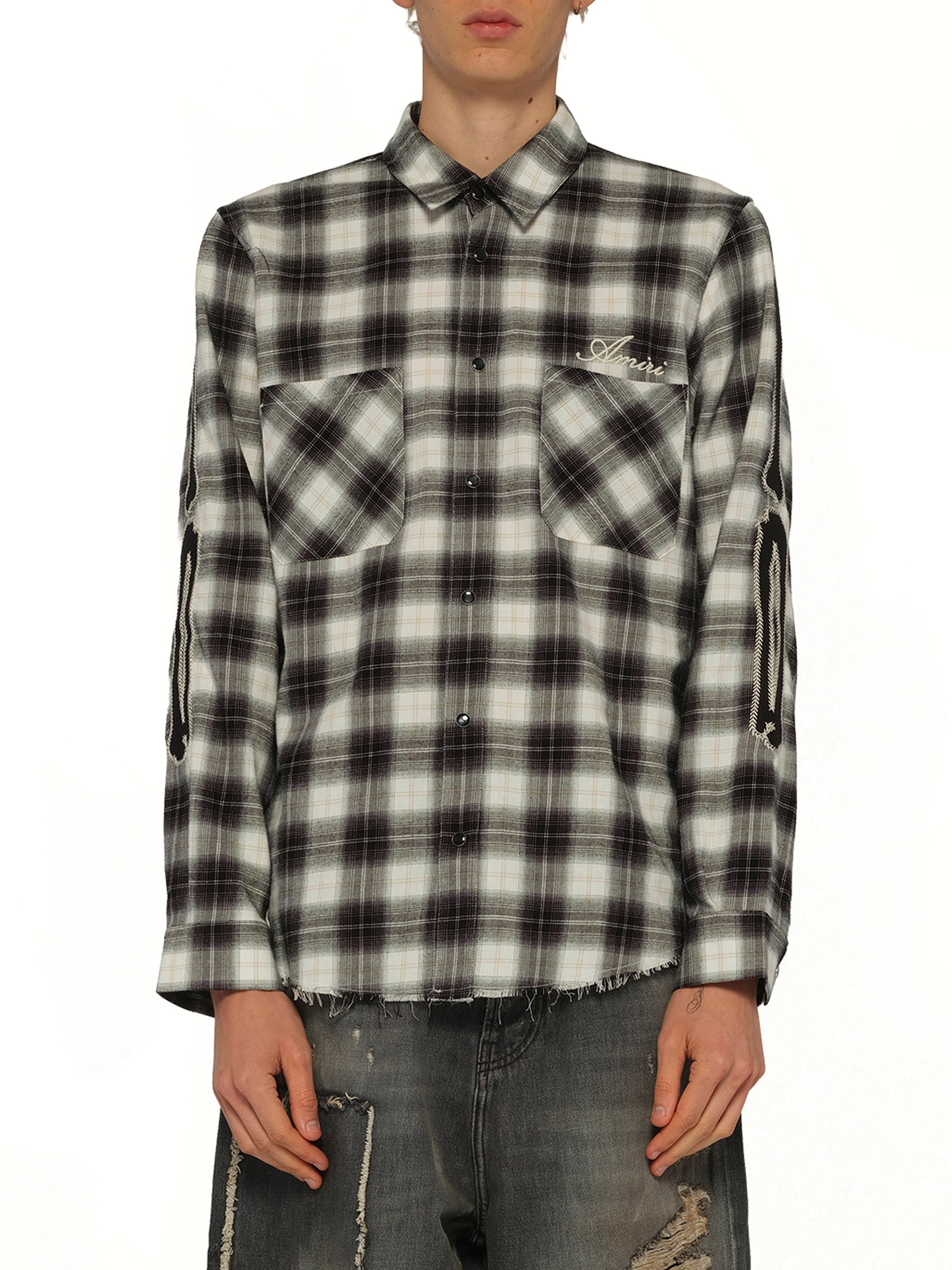 Bones Flannel Overshirt in Black