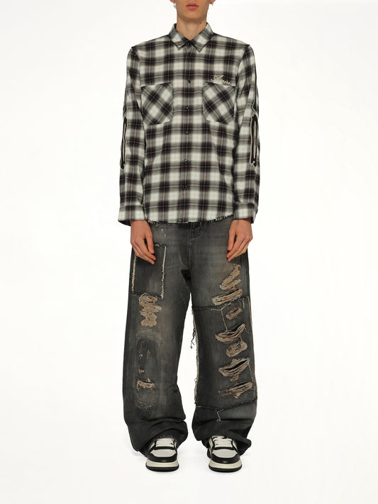 Bones Flannel Overshirt in Black