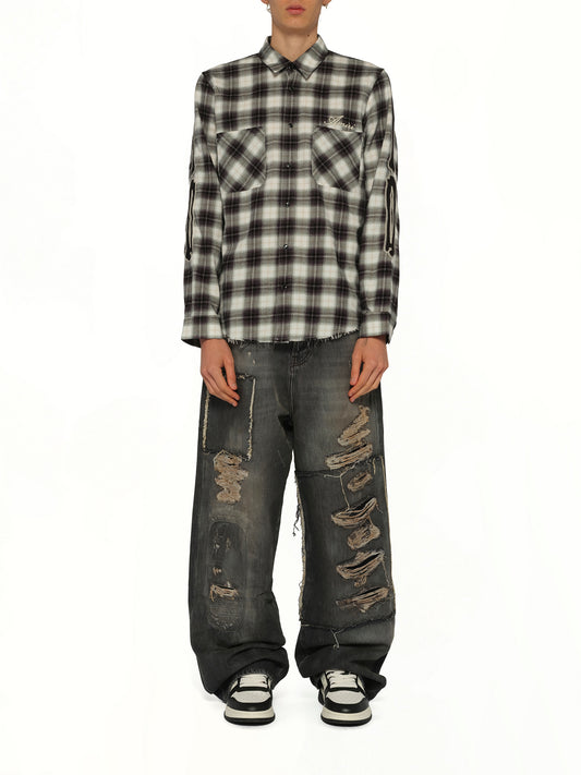 Bones Flannel Overshirt in Black